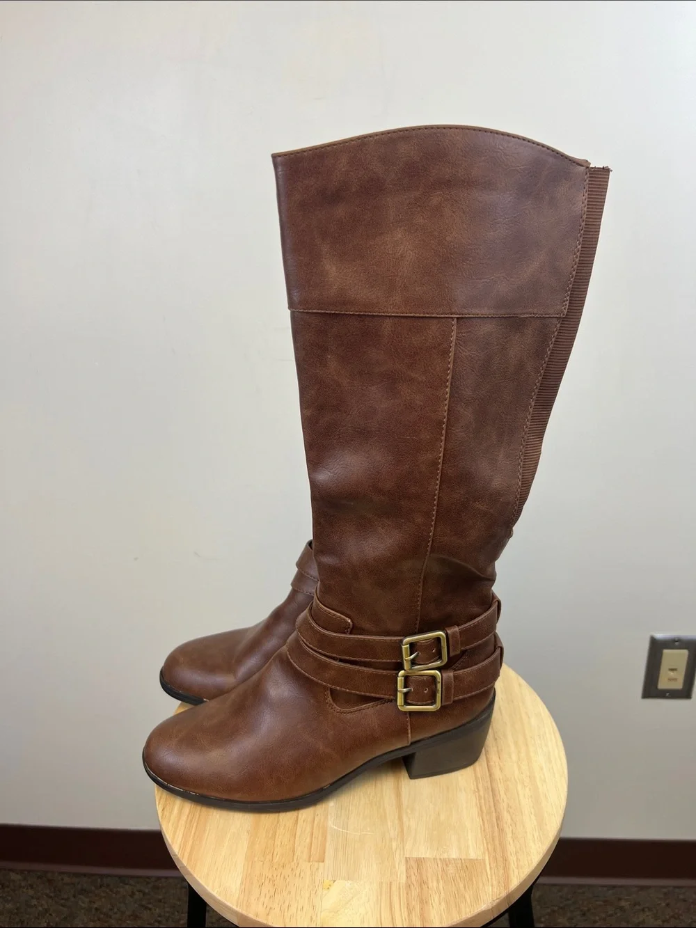 Lifestride Women's Winner Tall Brown Zip Riding Boots New with Tags Size 9 wide